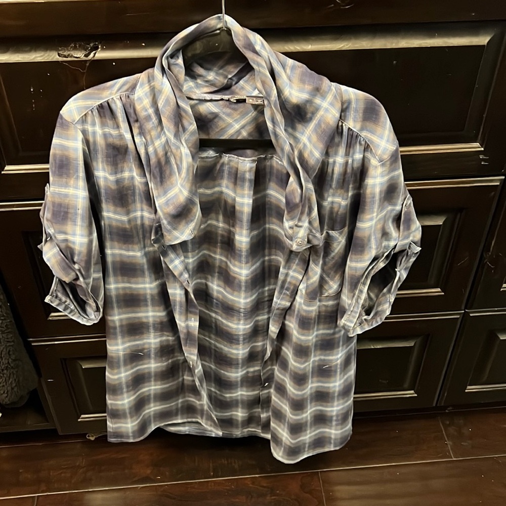 Vince cowl neck button up